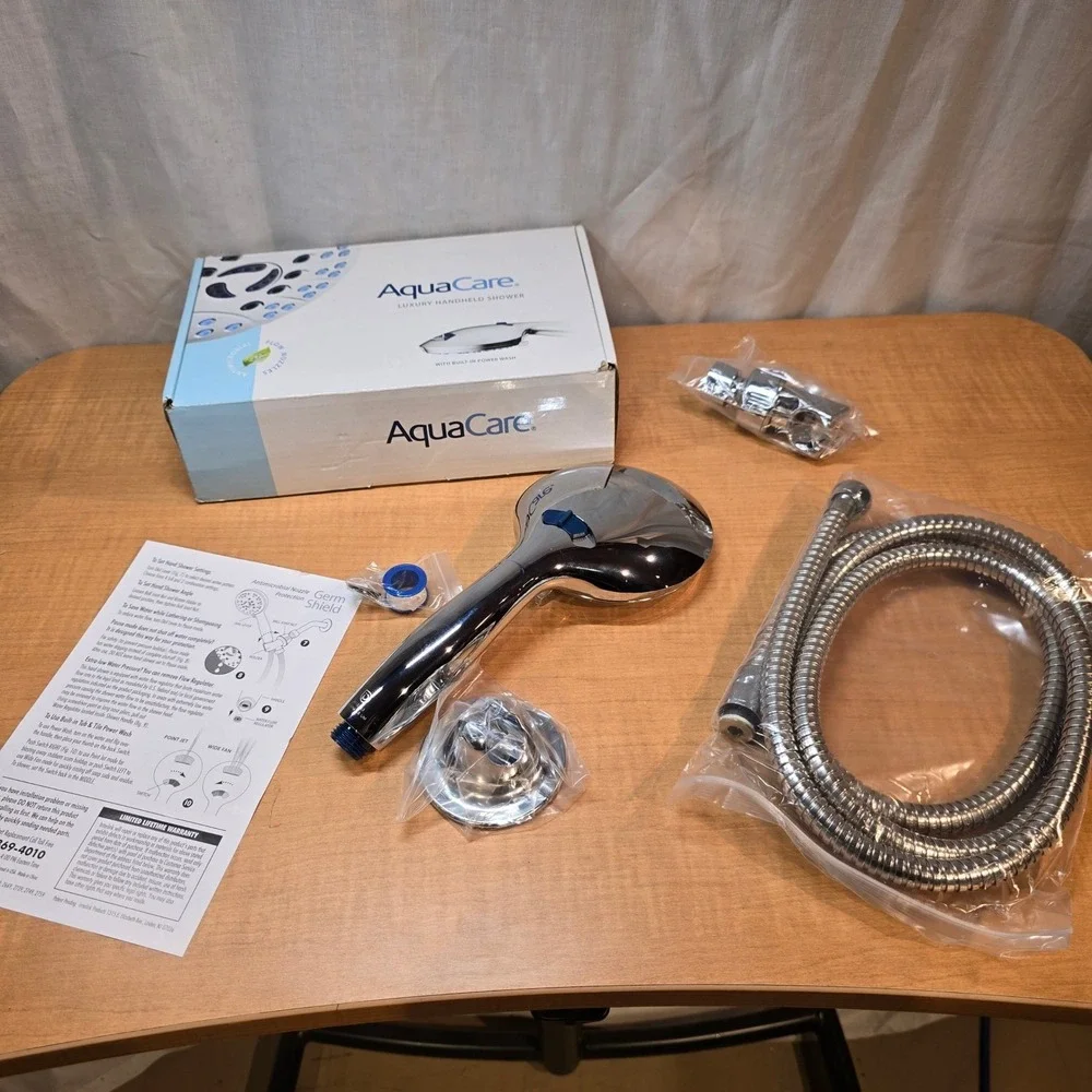 AquaCare Luxury Handheld Shower with Built-in Power Wash 8 Settings Seen on TV‎
